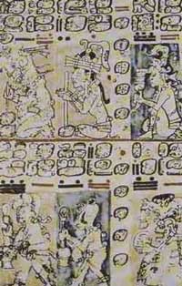 Фрагмент Дрезденского папируса майя